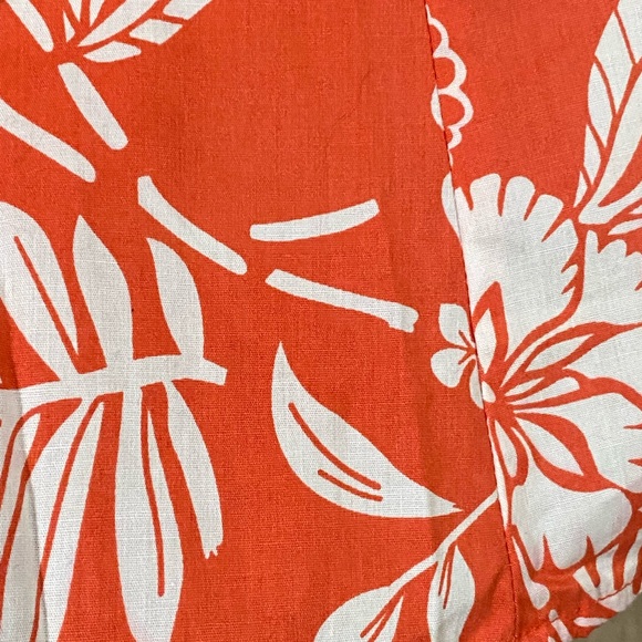 New York RB Collection Coral Orange Floral Dress 6 - Picture 6 of 12